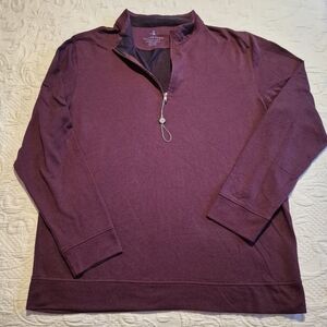 Tailorbyrd Men's XXL Berry Heather long sleeve 1/4 zip jersey sweater EUC
